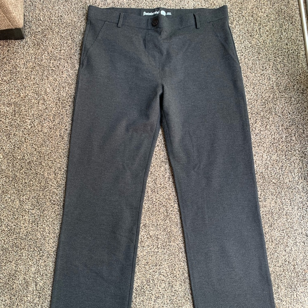 Women’s Betabrand Straight leg charcoal grey dress yoga pants XL